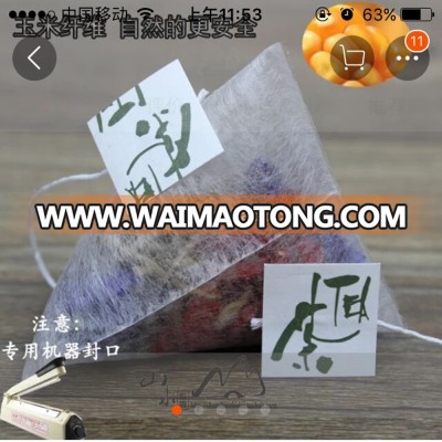 PLA Biodegradable Empty Tea Bag with String and Customized Tag